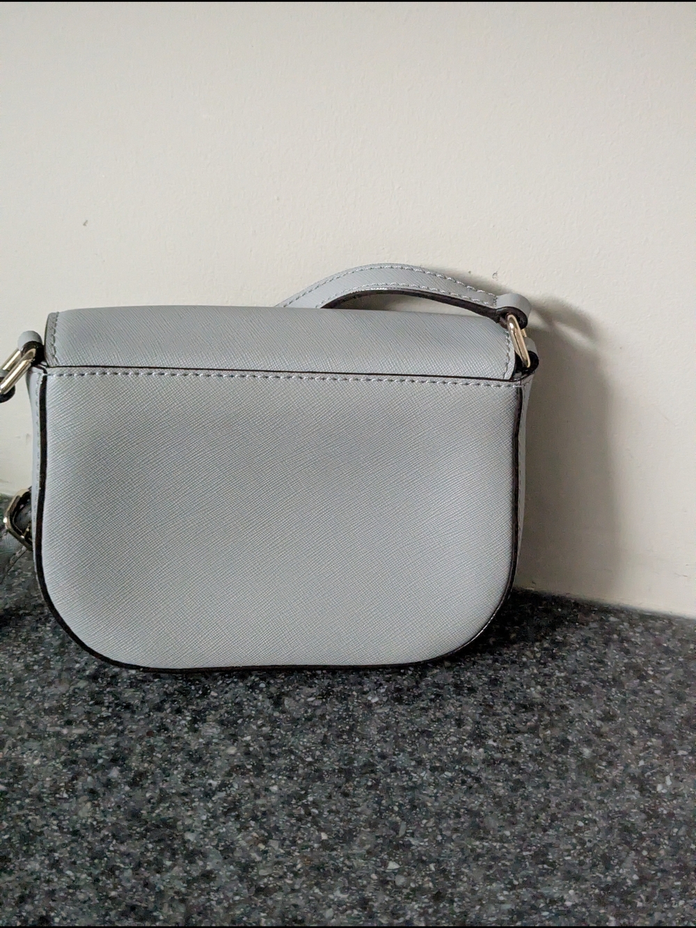 kate spade Light Gray Structured Crossbody with Gold Plaque - Picture 2 of 2